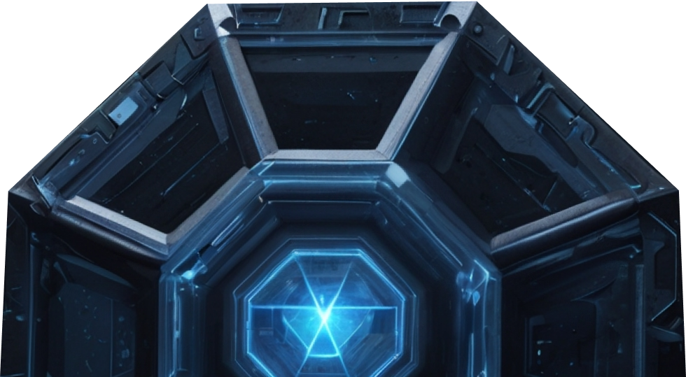 Leonardo_Vision_XL_digital_blue_3d_pentagon_on_dark_background_3 1